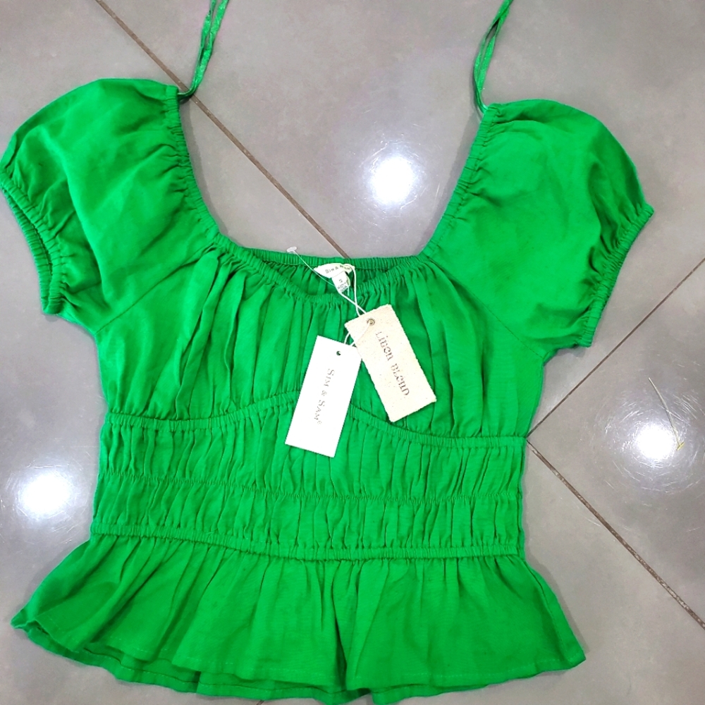 Sim and Sam Green women's blouse
